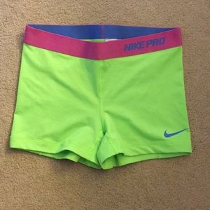 nike pro shorts neon
